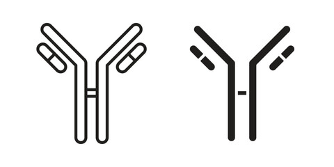 Antibody icon in minimal flat, stroke style. suitable for graphic designs
