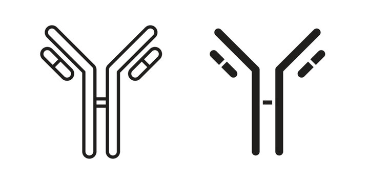 Antibody icon in minimal flat, stroke style. suitable for graphic designs
