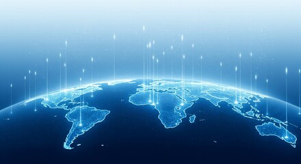 Global network connection with light beam data transfer