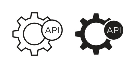 API icon in minimal flat, stroke style. suitable for graphic designs
