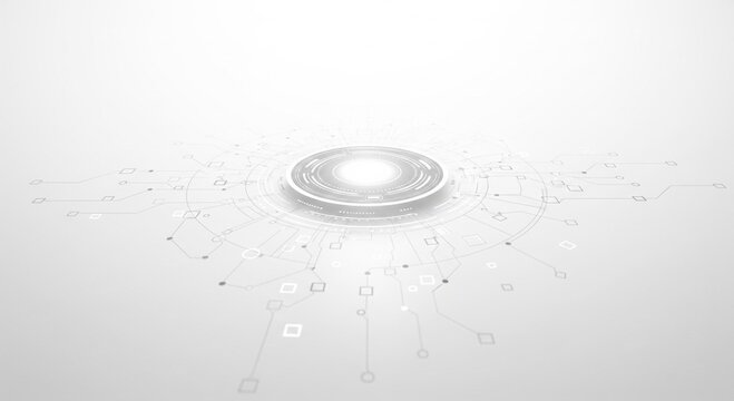 Abstract glowing digital platform isolated on white background