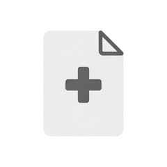 2D Document with plus sign icon