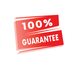 100 percent guarantee banner illustration message. Vector flat art symbol.