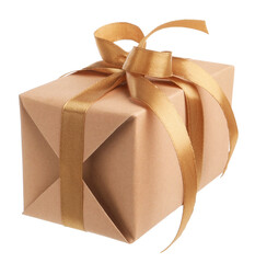 Beautiful gift box in air against white background