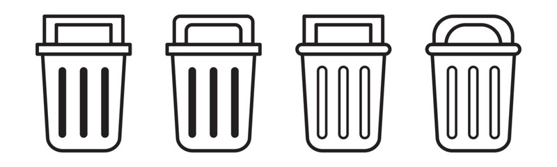 Waste Bin icon filled flat sign concept for web design.