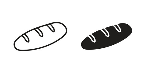 Bread loaf icon in minimal flat, stroke style. suitable for graphic designs