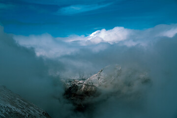 Panoramic view of the Alps along the Furka Pass in Switzerland.