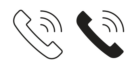 Call icon in minimal flat, stroke style. suitable for graphic designs
