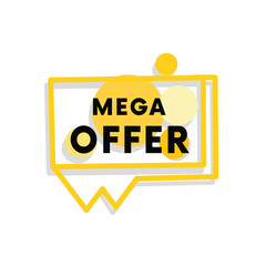Mega offer banner art element announce design badge vector graphic sign. Business, or company marketing design.