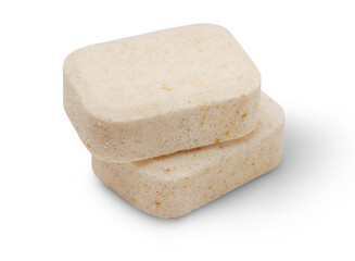 A pair of dishwasher tablets isolated on transparent background