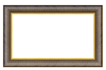Old style vintage golden frame isolated on a white background