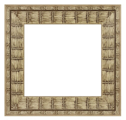 Vintage wooden beige frame isolated on a white background
