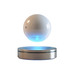 Levitating sphere isolated on transparent background