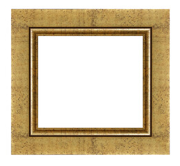 Old style vintage golden frame isolated on a white background