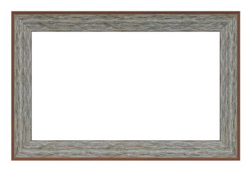 Vintage wooden gray frame isolated on a white background