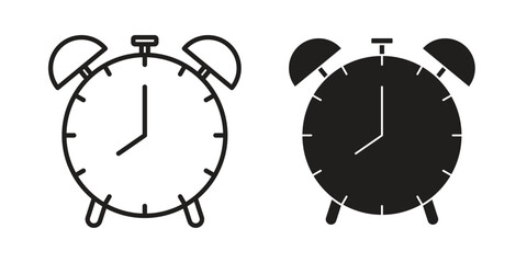 Clock icon in minimal flat, stroke style. suitable for graphic designs