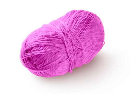 Wool yarn isolated on transparent background