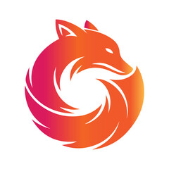 fox head flat minimalist logo