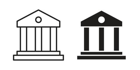 Court icon in minimal flat, stroke style. suitable for graphic designs