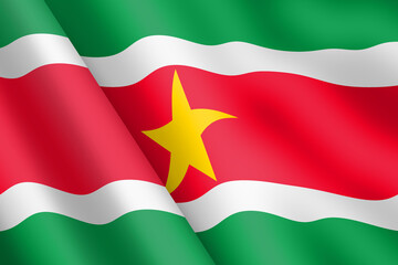 Suriname waving flag 3d illustration
