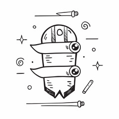 A whimsical banner with decorative elements isolated on