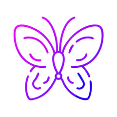 Illustration of a butterfly with purple and blue gradient isolated on