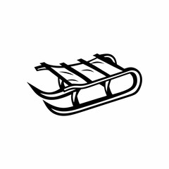 Illustration of a sled isolated on in a sketch style