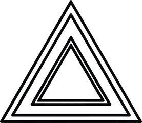 Concentric triangles geometric shape isolated on white background