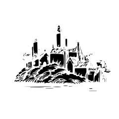 Naklejka premium silhouette of a mosque in istanbul