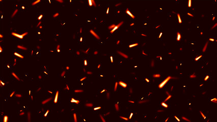 Floating embers sparks black background. Opacity or screen mode usage for overlay image