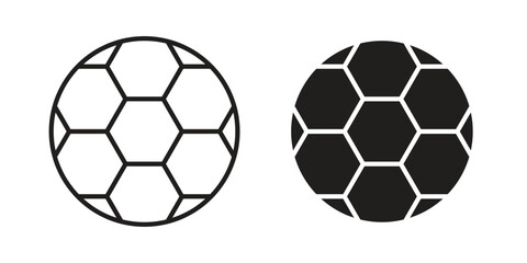 Football icon in minimal flat, stroke style. suitable for graphic designs © Warpiya