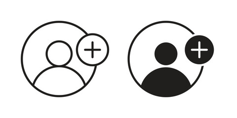 Follower icon in minimal flat, stroke style. suitable for graphic designs