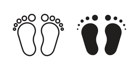 Footprint icon in minimal flat, stroke style. suitable for graphic designs