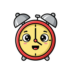 Obraz premium Whimsical timepiece illustration with expressive features captivating cartoon alarm clock art