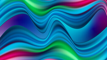 Abstract colorful fluid wave background with vibrant blue green and pink hues for modern design