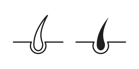 Hair icon in minimal flat, stroke style. suitable for graphic designs