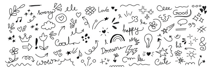 Playful doodle pattern with hand drawn elements for creative design and fun projects