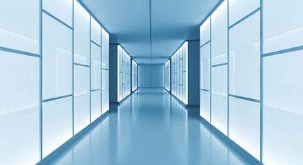 Futuristic corridor wallpaper blue light