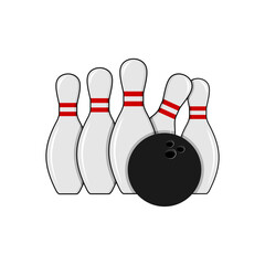  Bowling ball and pin icon