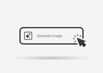 Ai Generate button.  Text to artificial intelligence image generator. Call for assistant help, image and text generator symbol.