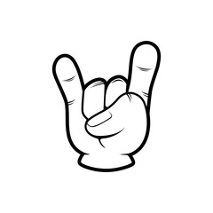 Cartoon Rock hand sign icon
