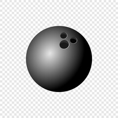 Realistic black bowling ball vector illustration isolated on white background
