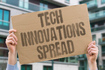 "Tech Innovations Spread" Digital advancements transform communication and daily operations. TECHNOLOGY. INNOVATION. DIGITAL. CONNECTIVITY. AUTOMATION.