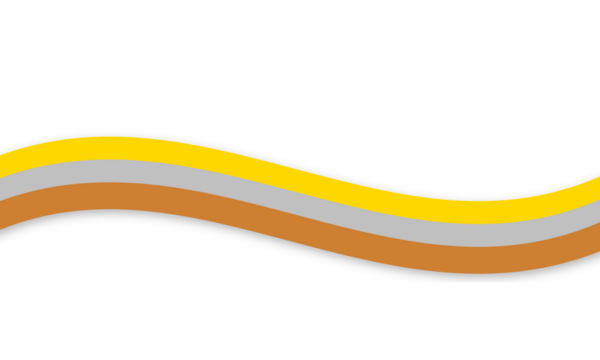 Wavy Ribbon Vector in Yellow, Gray, and Brown Colors for Graphic Design