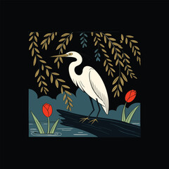 Naklejka premium bird on a branch