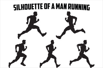 Running Man Silhouette Pack – Jogging and Workout Vector
