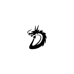 Dragon Shaped Letter D Logo, ...