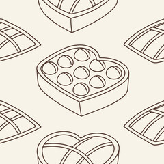 Seamless pattern of heart shaped chocolate boxes isolated on