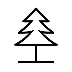 Simple black and white pine tree isolated on, a minimalist design