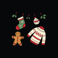 : Flat-Christmas-icons-and-elements-set---isolated
